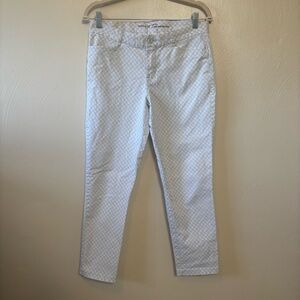 Gap Women’s Khakis Slim City Print Ankle Gray White Cotton Spandex Size 4